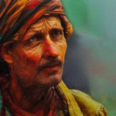 a close-up oil painting of a destitute artist, | Stable Diffusion | OpenArt