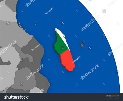 Political Map Madagascar National Flag Symbol Stock Illustration ...