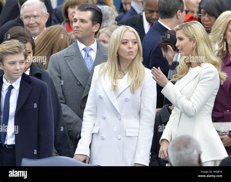 Barron Trump, Eric Trump, Tiffany Trump, and Ivanka Trump arrive at the ...