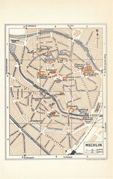 1963 Mechelen Belgium Vintage Map - Etsy