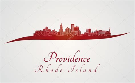 Providence skyline in red — Stock Vector © paulrommer #78781268