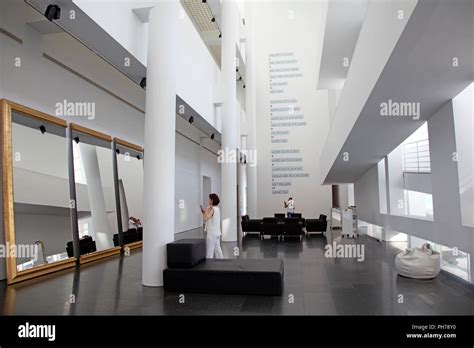 MACBA Museum of Modern Art Interior in Barcelona - Spain Stock Photo ...