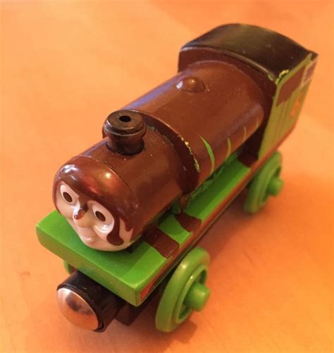 RARE RETIRED Wooden Railway Thomas Train - CHOCOLATE COVERED PERCY Free ...