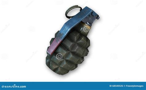 Hand Grenade, Fragmentation Grenade On White Stock Illustration ...