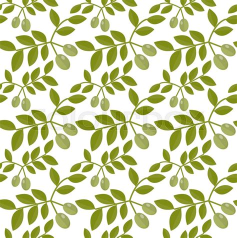 Seamless pattern Green olives, Olive ... | Stock vector | Colourbox