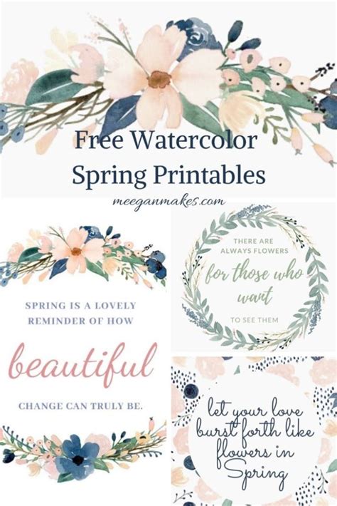 Free Watercolor Spring Printables - What Meegan Makes