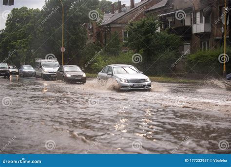 UZHHOROD, UKRAINE - JULY 7, 2019: Strong Rain in Uzhhorod, Ukraine Editorial Photography - Image ...