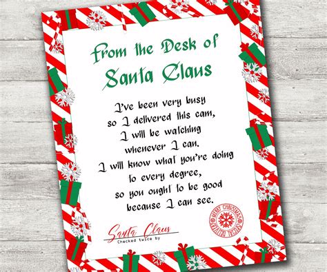 Santa Cam Letter From Santa Claus - Etsy | Santa letter, Santa cam ...