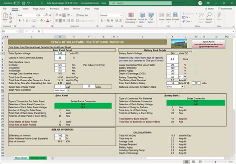 Calculate Size of Solar Panel, Battery Bank and Inverter (MS Excel ...