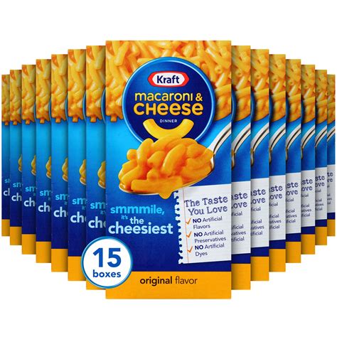 Kraft Original Macaroni & Cheese Dinner, 15 ct Pack, 7.25 oz Boxes ...