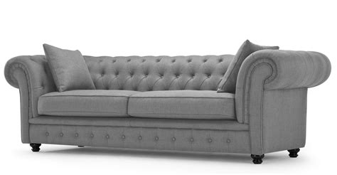 Branagh 3 Seater Grey Chesterfield Sofa | made.com