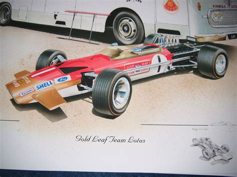 LOTUS GOLD LEAF TEAM TRANSPORTER LOTUS 49 JOCHEN RINDT GRAHAM HILL PRINT | eBay