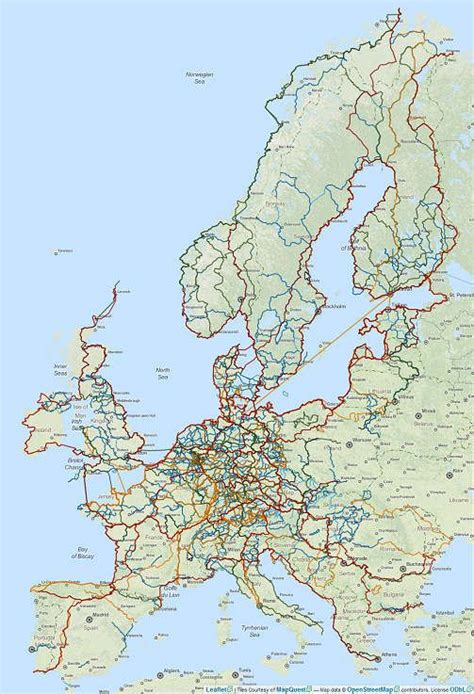 Europe Cycle Routes Map