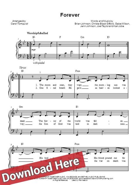 Kari Jobe Forever Sheet Music & Piano Notes | Worship Chords Download