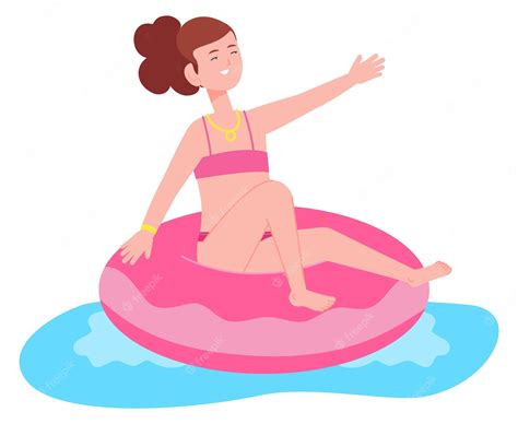 Woman Floating In Water Clip Art