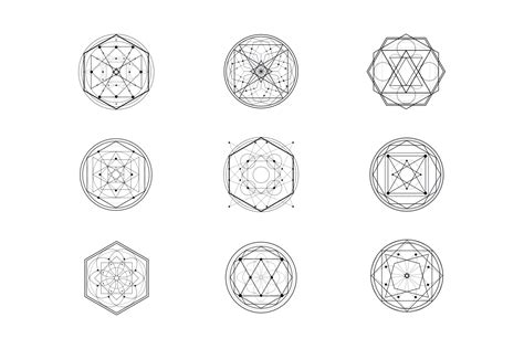 Set of Sacred Geometry Shape Line Art Graphic by musa.studio · Creative ...