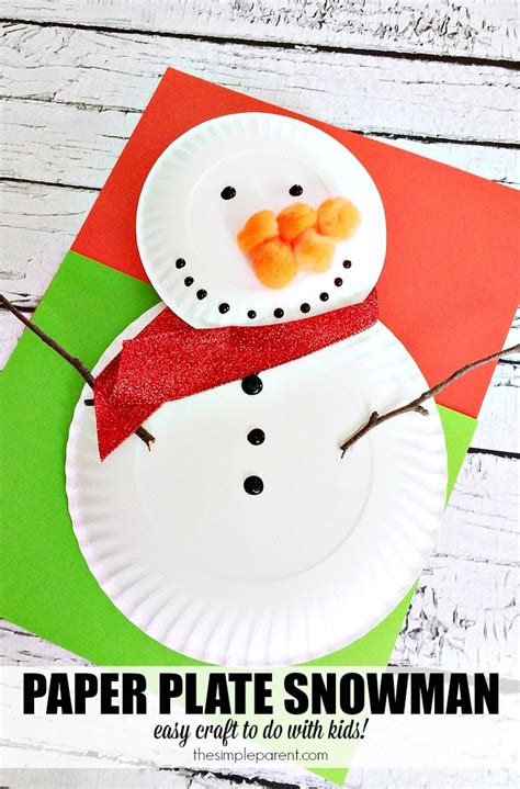 Preschool Paper Plate Snowman Craft to Celebrate Winter