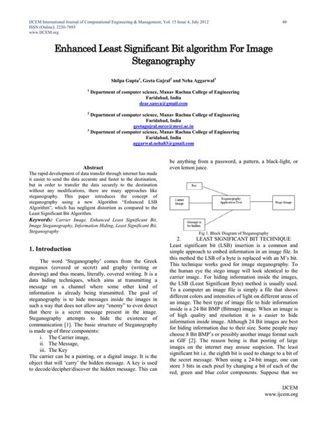 Enhanced Least Significant Bit algorithm For Image Steganography