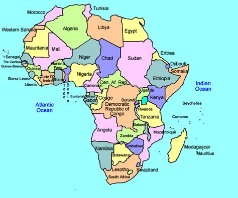 Political Map Of Africa Printable