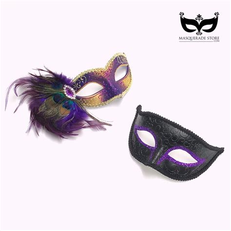 Purple Venetian Mask Couple Masquerade Mask Masquerade Masks Party Mask ...