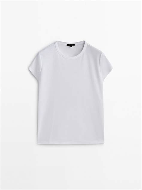 Short sleeve mercerised cotton T-shirt · White, Black · T-shirts And ...