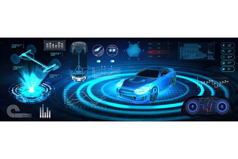 Futuristic car service in HUD style | Graphic Objects ~ Creative Market