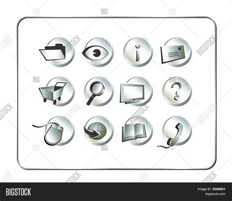 Icon Set Silver Image & Photo (Free Trial) | Bigstock