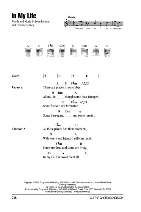 In My Life by The Beatles - Guitar Chords/Lyrics - Guitar Instructor