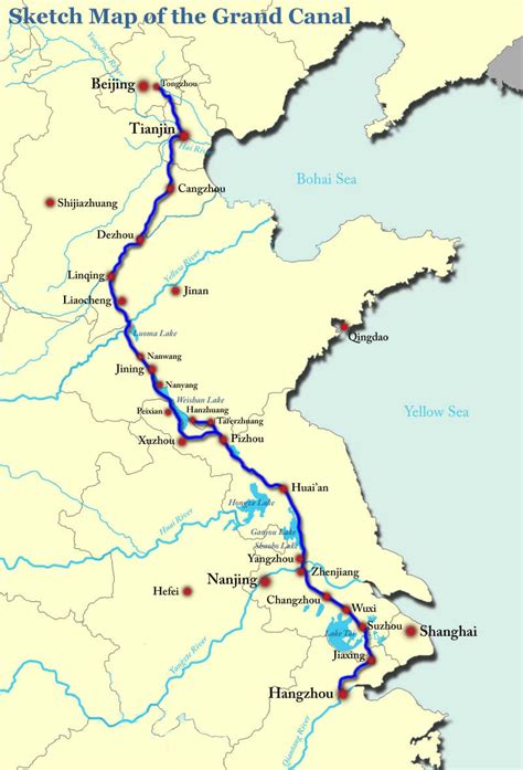 Grand Canal Map, Beijing Hangzhou Grand Canal Map