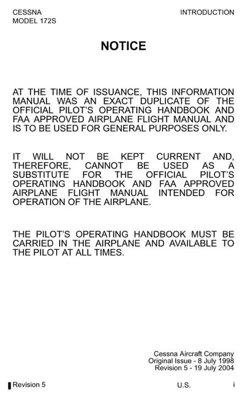 Cessna 172S POH, Cessna 172S Skyhawk Information Manual - eManualslib