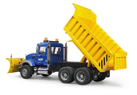 Bruder 02825 MACK Granite Dump Truck with Snow Plow Blade — White Rose Hobbies