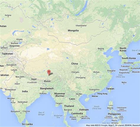 Lhasa on Map of China