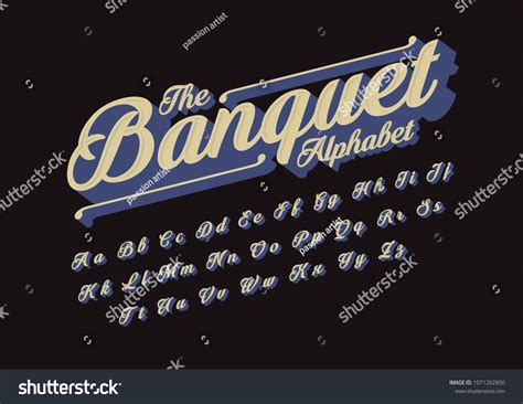 Vector Vintage Cursive Font Alphabet Stock Vector (Royalty Free) 1071202850