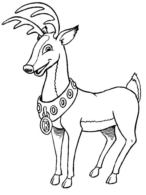 Christmas reindeer Coloring Pages - Coloringpages1001.com