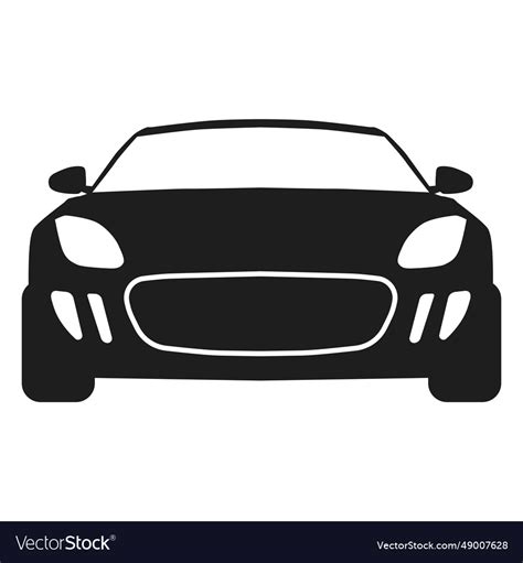 Sport car front view silhouette Royalty Free Vector Image