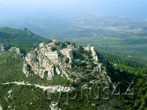 Kantara Castle From Helicopter North Cyprus Photograph - Cyprus44.com