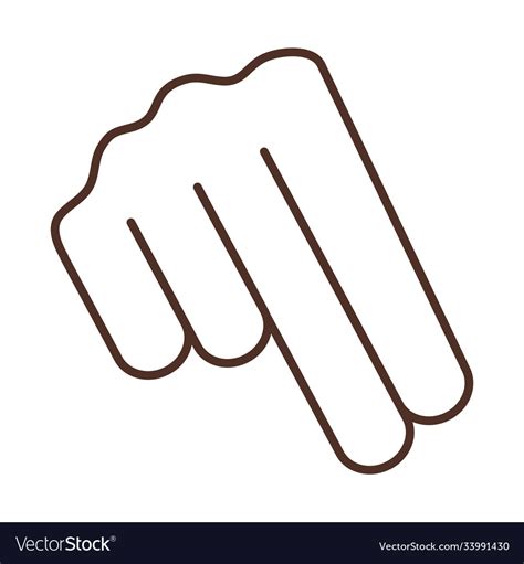 Sign language hand gesture indicating n letter Vector Image