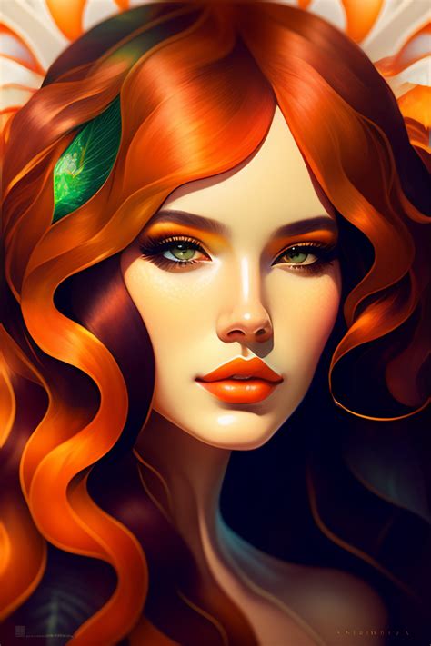 Lexica - Fashionable queen of the monstera, white face, symmetrical face, artgerm, flowing curly ...