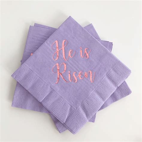 He is Risen Easter Napkins | Etsy | Easter napkins, He is risen, Napkins