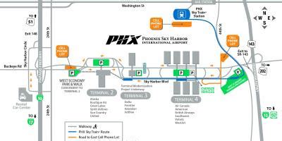 Phoenix airport terminal map - Phoenix international airport map ...