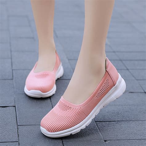 Women Mesh Breathable Slip On Soft Sole Athletic Casual Shoes Sneakers – Alexnld.com