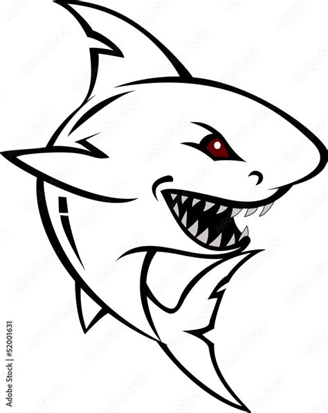 angry shark cartoon sketch Stock Vector | Adobe Stock