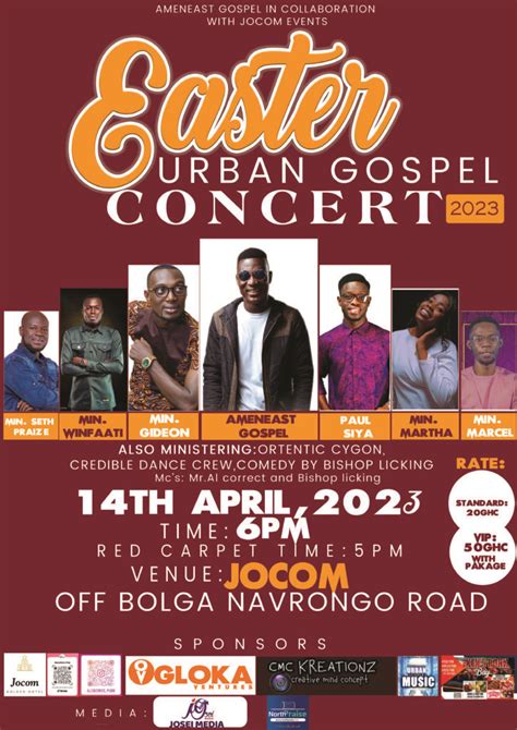 AmenEast Gospel Lines Up 6 Minister For His Easter Urban Gospel Concert 2023 In April | North Praise