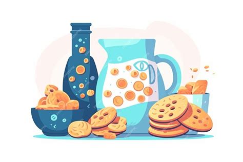 Premium Photo | Happy milk and cereal cartoon icon illustration food ...