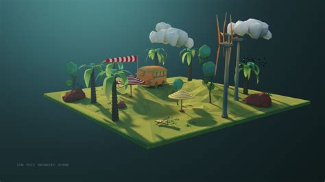 ArtStation - Low poly animated scene, Nguyen Hoang Arnold Render, Low ...