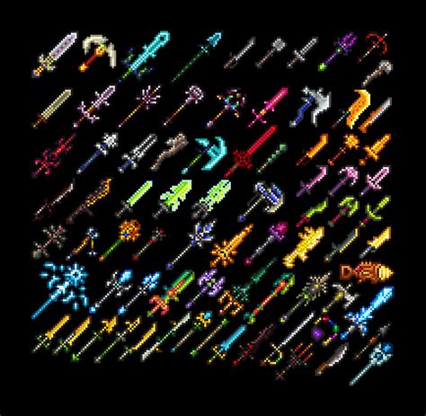 Terraria All Weapons Digital Art by Gene Bradford