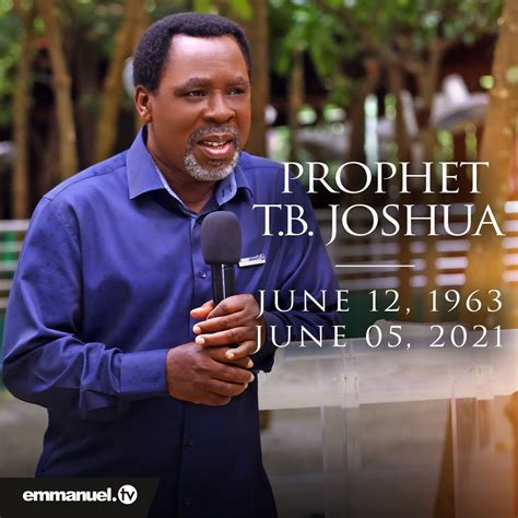 PROPHET TB JOSHUA – JUNE 12th 1963... - TB Joshua Ministries