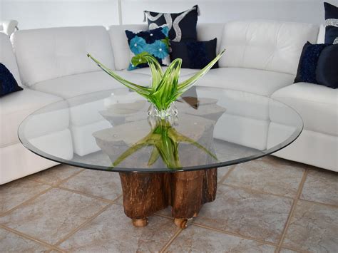Tree Coffee Table With Glass Top / Salvaged Hollow Trunk Coffee Table Square Glass Top By Rotsen ...