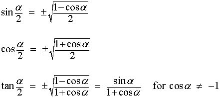 Trig Half-Angle Identities - math com help - Math.info