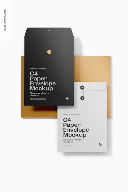 Premium PSD | C4 paper envelopes mockup, on podium